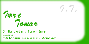 imre tomor business card